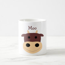 Caneca de café marrom pequena bonito da vaca