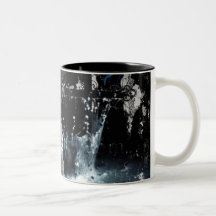 caneca de café voada da ceifeira