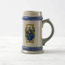 Caneca de cerveja da brasão de Brown/crista famíli