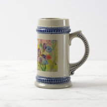"Caneca de cerveja da íris roxa"