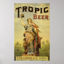 Caneca de cerveja tropica da cerveja da mulher da  poster