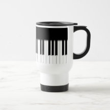 Caneca de viagem - branco do preto do teclado de p