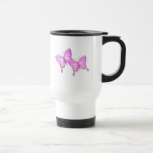 Caneca de viagem cor-de-rosa do design das borbole