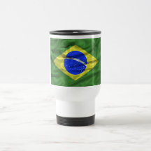Caneca de viagem da bandeira de Brasil