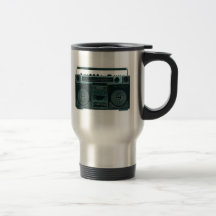 caneca de viagem estereofónica retro