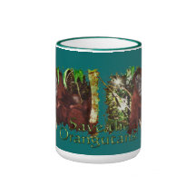Caneca do Animal-suporte do orangotango & do bebê