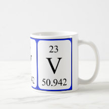 Caneca do branco do elemento 23 - vanádio