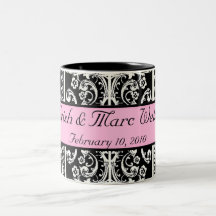 Caneca do casamento tema damasco