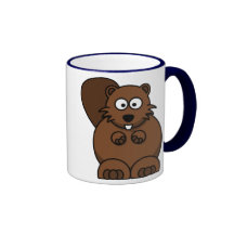 Caneca do castor dos desenhos animados