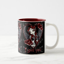 Caneca do dia dos namorados do coração do anjo de 