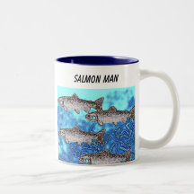 Caneca do homem dos Peixe-Salmões