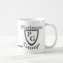 Caneca do logotipo do grupo da platina
