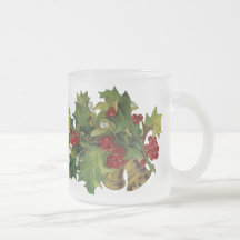 Caneca do Natal do fosco do azevinho do Victorian