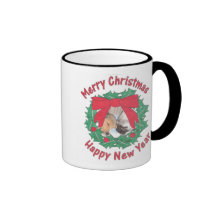 Caneca do Natal do Pug e do lebreiro
