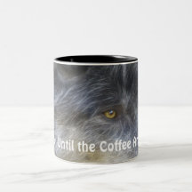Caneca do presente do amante do café do LOBO CINZE