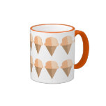 Caneca dos cones do sorvete do pêssego