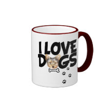 Caneca "eu amo cães "