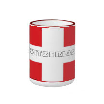 Caneca suíça da bandeira da suiça