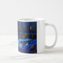 Caneca titânica do navio de espaço