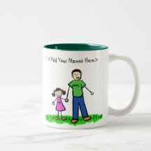 Caneca triguenha do pai e da filha (personalize no