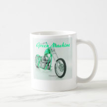 Caneca verde da máquina