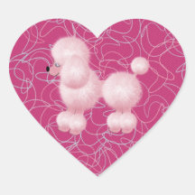 Caniche cor-de-rosa adesivos
