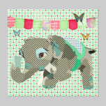 Canvas de arte afortunadas do elefante de Lil impressões em tela