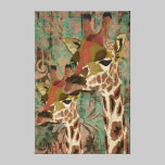 Canvas do damasco dos girafas de Rosa impressões em tela