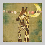 Canvas maternais do amor dos girafas de bronze dou impressões em tela