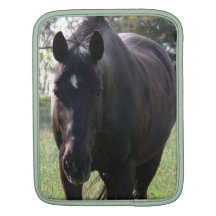 Capa de ipad conservada em estoque preta do cavalo bolsa para iPad