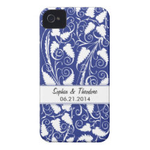 Capa de iphone 4 azul personalizado da videira da  iPhone 4 capa