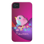 Capa de iphone 4 bonito com pássaro e nome capa de iPhone 4 Case-Mate