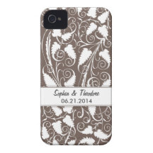 Capa de iphone 4 personalizado da videira de Brown Capa iPhone 4 Case-Mate