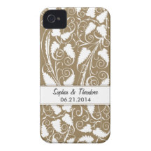 Capa de iphone 4 personalizado da videira de Tan d Capas De iPhone 4 Case-Mate