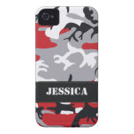 Capa de iphone 4 vermelho customizável de Camo Capa iPhone 4 Case-Mate