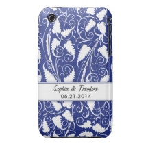 Capa iphone 3 azul personalizado da videira da noi
