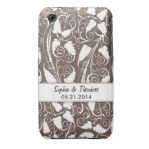 Capa iphone 3 personalizado da videira de Brown do