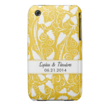 Capa iphone 3 personalizado da videira do ouro da 