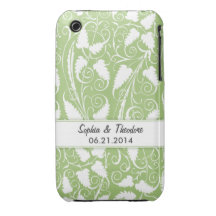Capa iphone 3 personalizado da videira do verde do
