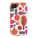 Capas de iphone retros do teste padrão de borbolet