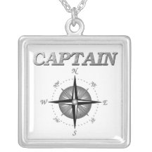 Capitão cinzento com rosa de compasso bijuteria personalizada