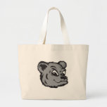 cara amuando engraçada do urso preto bolsa para compra