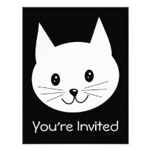 Cara bonito do gato convite personalizado