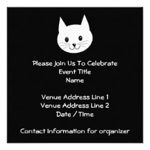 Cara bonito do gato convites personalizado