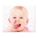 Cara do bebê! impressão de canvas envolvida