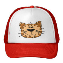 Cara do gato de gato malhado dos desenhos animados boné