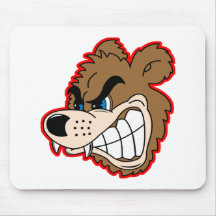 cara irritada do urso da rosnadura mousepads
