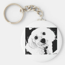 cara maltesa do filhote de cachorro chaveiros