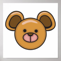 cara parva bonito do urso do bebê poster