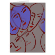 Caras com azul cartao